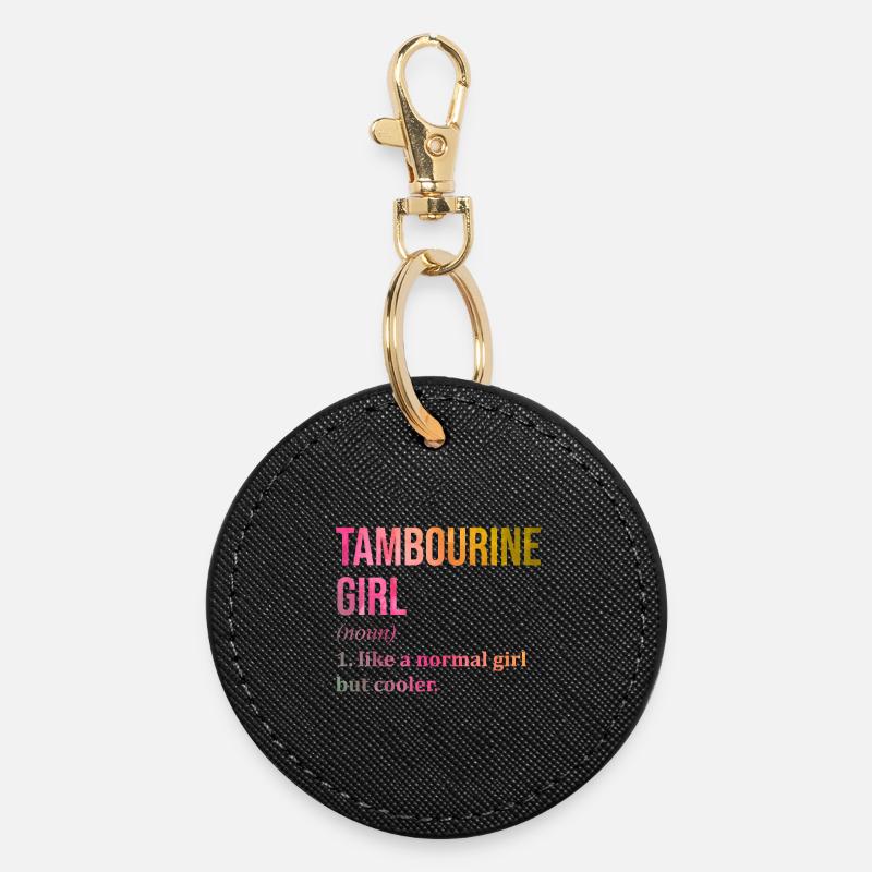 Tambourin - Porte-clés rond - noir