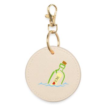 Eine Flasche im Meer - Runder Schlüsselanhänger - Auster - Vorne