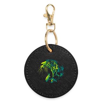 Panthère Stylée - Porte-clés rond - noir - Devant