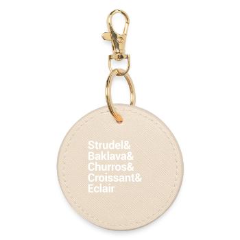 Bold Food Festival Typography Design - Round Keyring - oyster - Front