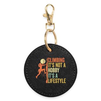 Klettern - es ist kein Hobby. Es ist ein Lebensstil - Runder Schlüsselanhänger - Schwarz - Vorne