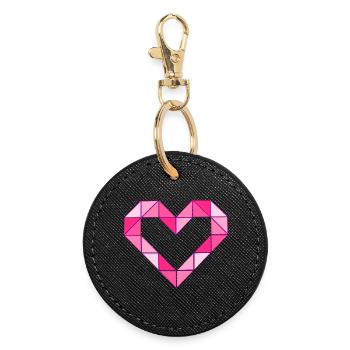 Amour géométrique - Édition rose - Porte-clés rond - noir - Devant