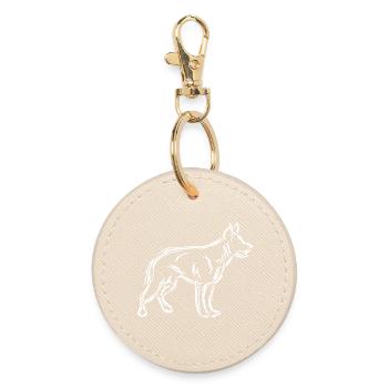 Chien de berger - Porte-clés rond - huître - Devant