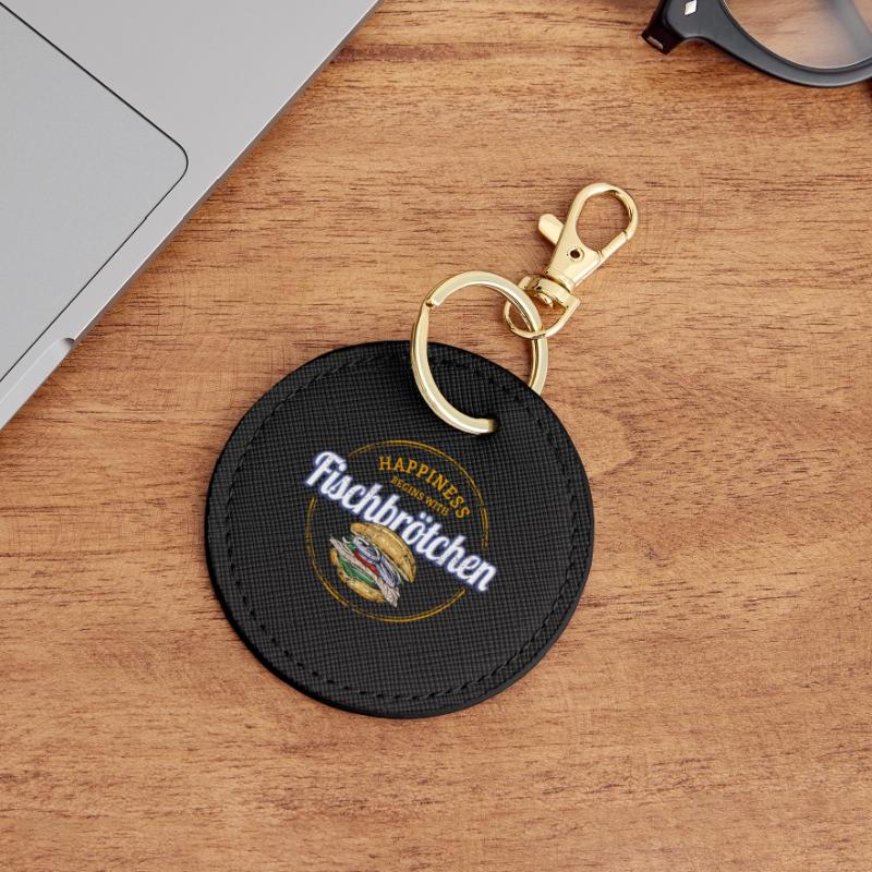 Fischbrötchen mit Matjes oder Bismarckhering Runder Schlüsselanhänger