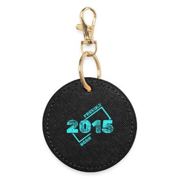 Born in 2015 - Round Keyring - black - Front