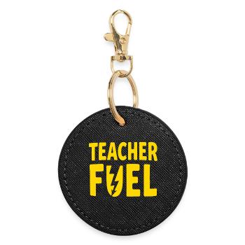 Carburant pour enseignants - Porte-clés rond - noir - Devant