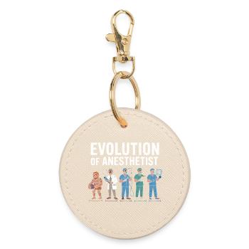 Evolution of Anaesthesiologists Illustration - Round Keyring - oyster - Front