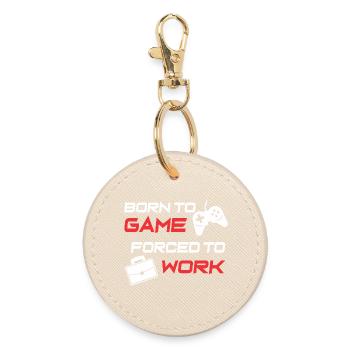 Gamer Work Ethic Graphic Tee - Round Keyring - oyster - Front