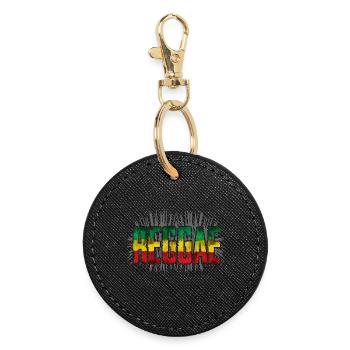 Reggae Symbol Design - Round Keyring - black - Front