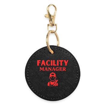Facility Manager - Round Keyring - black - Front