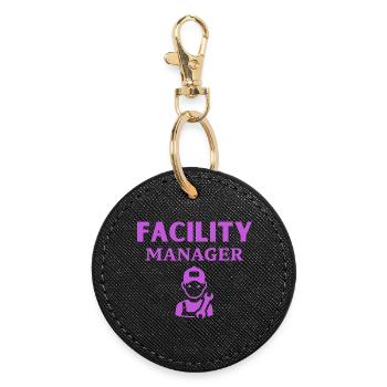 Facility Manager - Round Keyring - black - Front