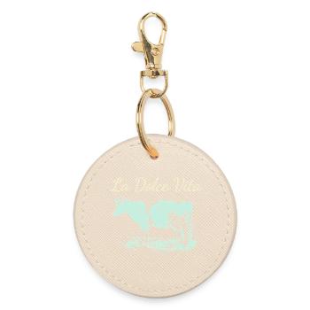 Dairy cow from La Dolce Vita in negative - Round Keyring - oyster - Front