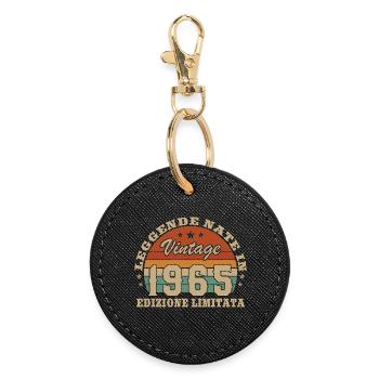 1965 Vintage Regalo di compleanno retrò - Round Keyring - black - Front