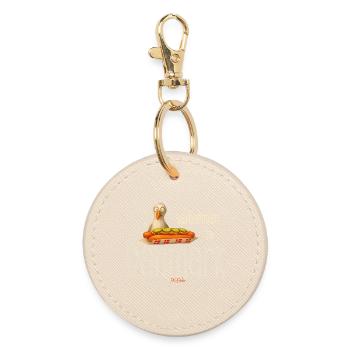 Velkommen til Danmark Möwe Hotdog Design - Round Keyring - oyster - Front