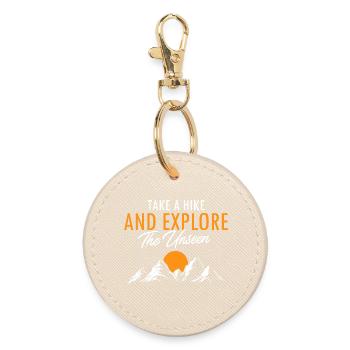 Explorez les sentiers de la nature Faites une randonnée En savoir plus - Porte-clés rond - huître - Devant