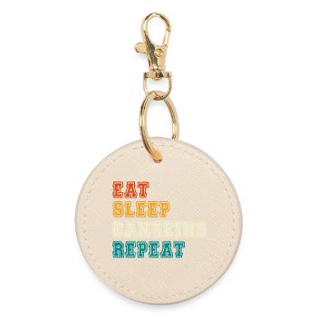 Eat Sleep Canoeing Repeat Color Block - Round Keyring - oyster - Front