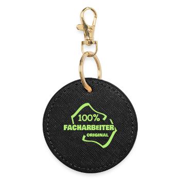 Occupation: Skilled worker - Round Keyring - black - Front