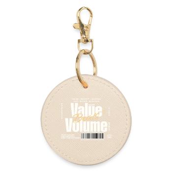 Value Beats Volume – Statement Design (Dunkel) - Runder Schlüsselanhänger - Auster - Vorne