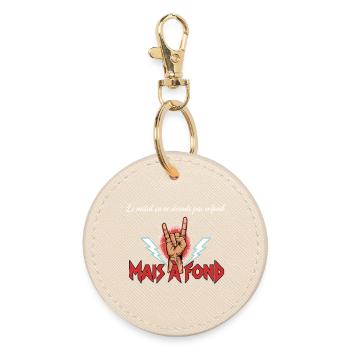 Metal Ear Sheet - Hand - Round Keyring - oyster - Front