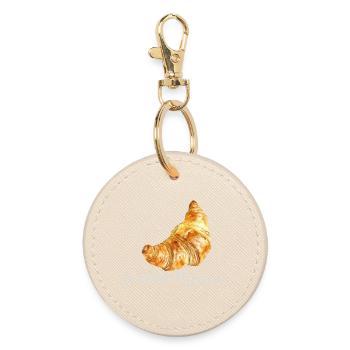Croissant French Breakfast Design - Round Keyring - oyster - Front