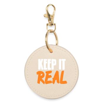 Keep It Real Urban Culture Authentic Vibes - Round Keyring - oyster - Front