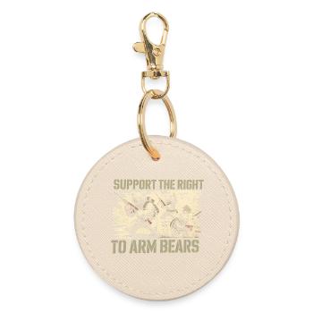 Soutenez le droit d’armer les ours - Funny Gun Memes - Porte-clés rond - huître - Devant