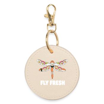 Sushi Dragonfly Fly Fresh - Round Keyring - oyster - Front