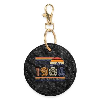 Fabulous 1986 – Limited Edition Design - Round Keyring - black - Front