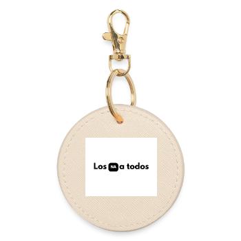 NA in black box between letters - Round Keyring - oyster - Front