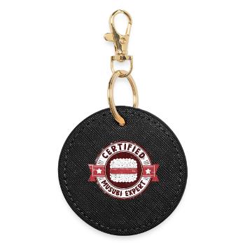 Certified Musubi Expert - Round Keyring - black - Front