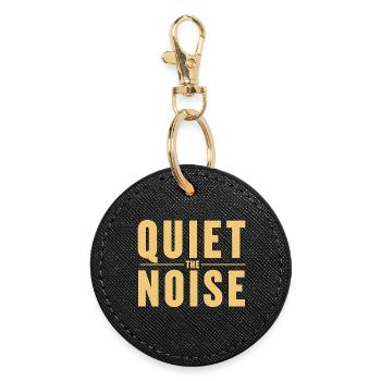 Quiet The Noise Ruhe Achtsamkeit Statement - Runder Schlüsselanhänger - Schwarz - Vorne