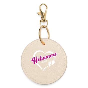 Midwife 2026 Profession Midwifery Studies Obstetrics - Round Keyring - oyster - Front