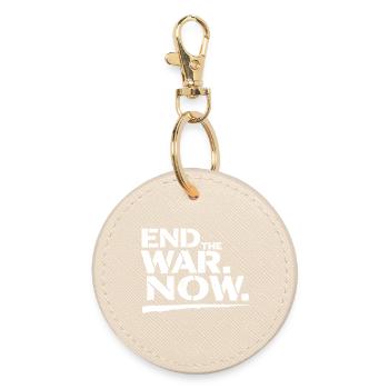 End The War Now Statement für Frieden - Runder Schlüsselanhänger - Auster - Vorne