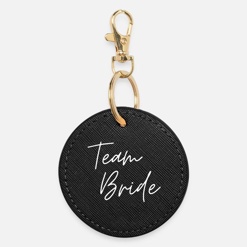 Team Bride - Round Keyring - black