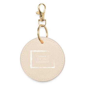 change is the only constant philosophy shirt wear! - Round Keyring - oyster - Front