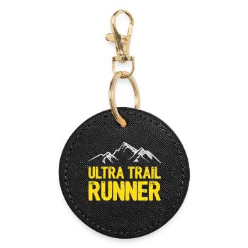 Coureur d’ultra-trail - Porte-clés rond - noir - Devant