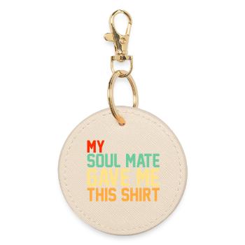 Mein Seelenverwandter hat mir dieses Valentins-Shirt geschenkt - Runder Schlüsselanhänger - Auster - Vorne