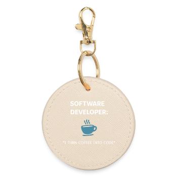 Software Developer - Coffee Edition - Round Keyring - oyster - Front