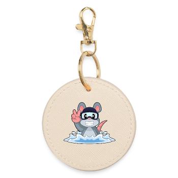 Maus Schwimmen Schwimmbrille Sommer - Runder Schlüsselanhänger - Auster - Vorne