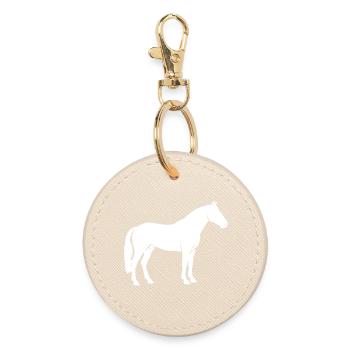 Silhouette du cheval Vecteur de montée debout - Porte-clés rond - huître - Devant