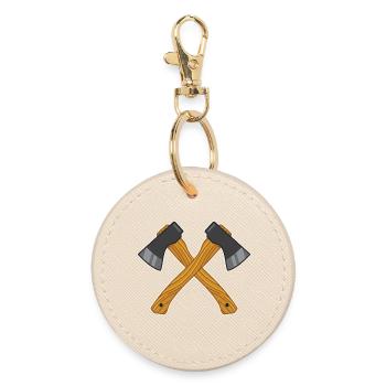 Crossed Axes - Round Keyring - oyster - Front