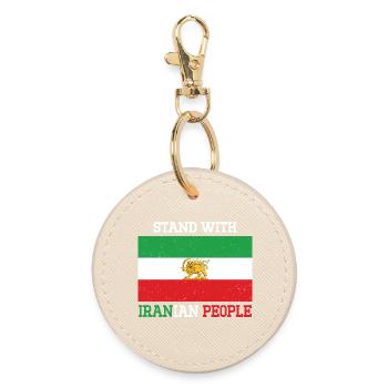 Stand mit dem iranischen Volksemblem - Runder Schlüsselanhänger - Auster - Vorne