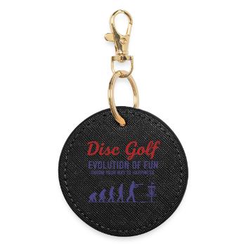 Disc Golf : Évolution du plaisir : lancez-vous - Porte-clés rond - noir - Devant