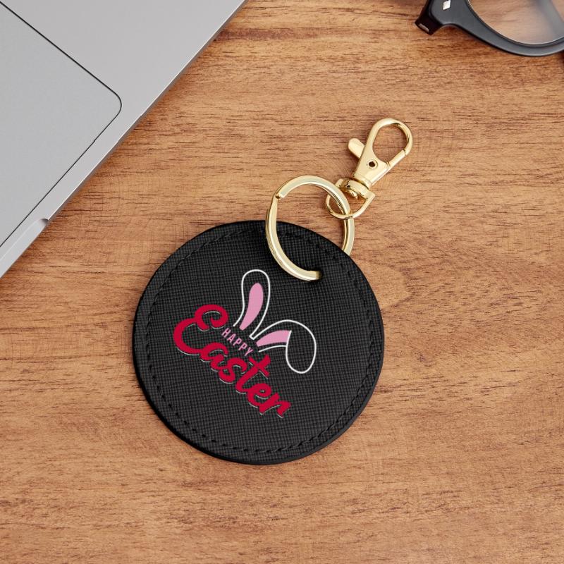 Happy Easter Bunny Scripture Round Keyring