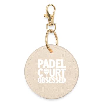 Padel Court Obsessed Leidenschaft für Sportler - Runder Schlüsselanhänger - Auster - Vorne