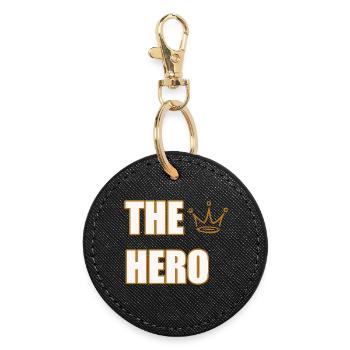 THE HERO – Bold & Powerful Statement Design - Runder Schlüsselanhänger - Schwarz - Vorne