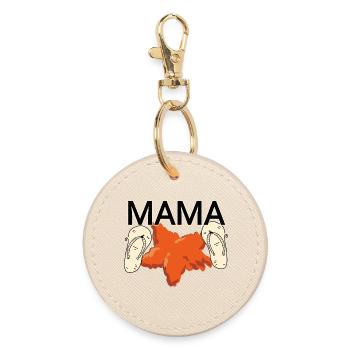 Mama am Strand - Runder Schlüsselanhänger - Auster - Vorne