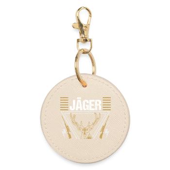 Jagd Jagen Waidmann Jäger - Runder Schlüsselanhänger - Auster - Vorne