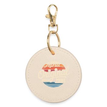 Born in april 1981 - 45th birthday april 1981 - Round Keyring - oyster - Front