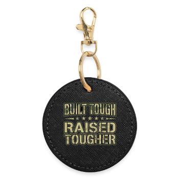 Proud Army Mama Built Tough Camo - Round Keyring - black - Front